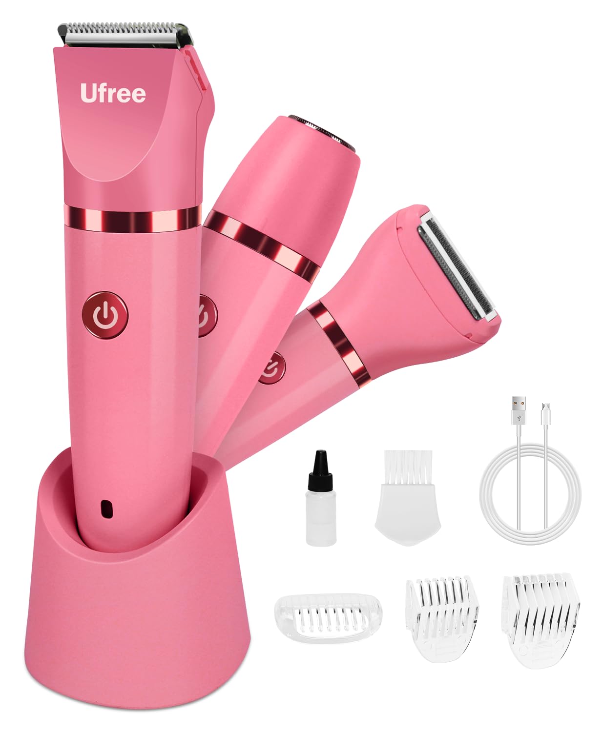 Bikini Trimmer Electric Razors for Women, Rechargeable Pubic Body Hair Trimmer Electric Shaver for Legs Body Hair, Bikini Shaver IPX7 Waterproof, Gifts for Women, Purple