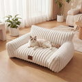 Exnote 24" Corduroy Cat Sofa Bed, Ultra Soft Fluffy Pet Couch with Removable Washable Cover, Modern Supportive Cat Chair for Indoor Cats and Dogs