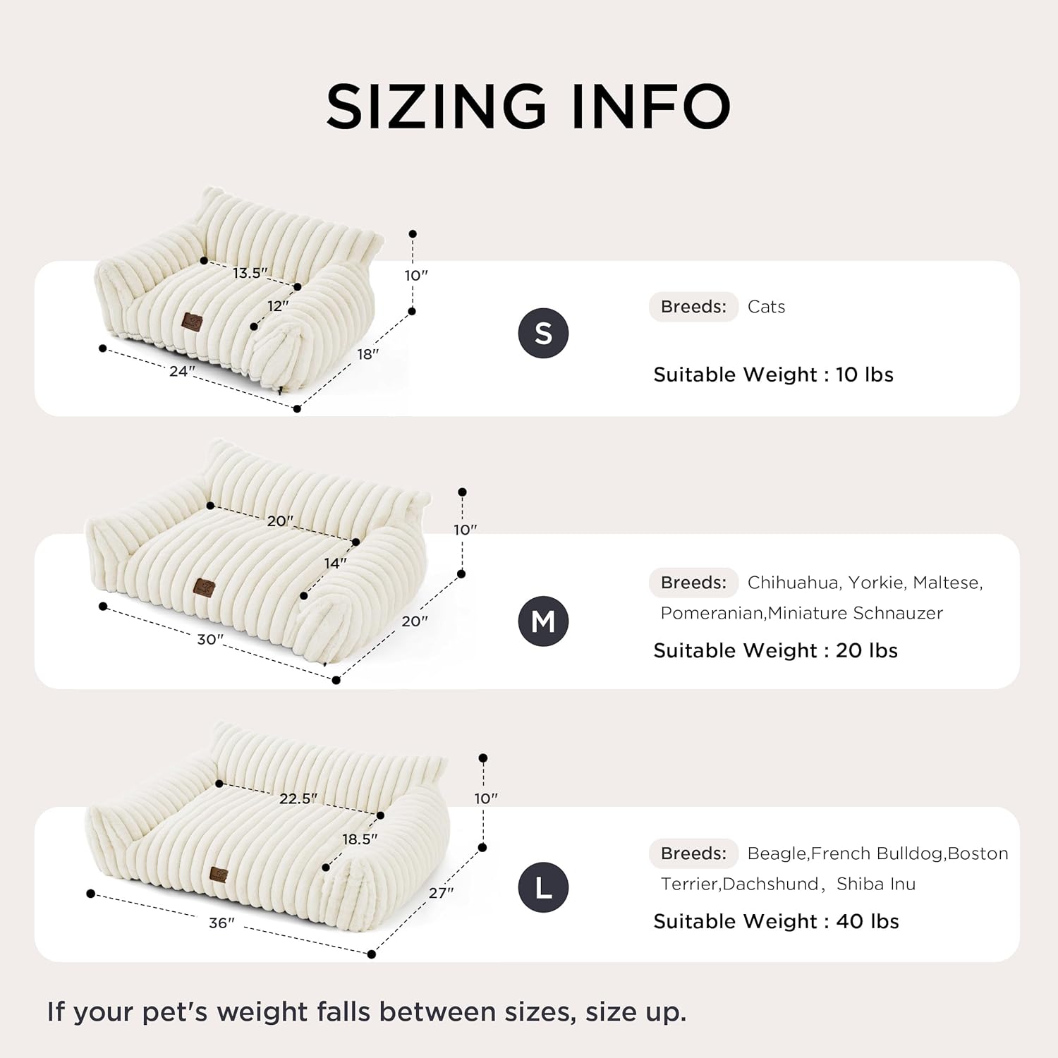 NeteNete Cute Pet Sofa – Fluffy Pet Couch Made with Premium Soft Corduroy, Washable Removable Cover, Luxurious Indoor Cat Bed, Supportive Pet Chair