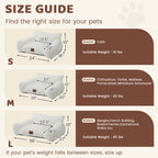 Exnote 24" Corduroy Cat Sofa Bed, Ultra Soft Fluffy Pet Couch with Removable Washable Cover, Modern Supportive Cat Chair for Indoor Cats and Dogs