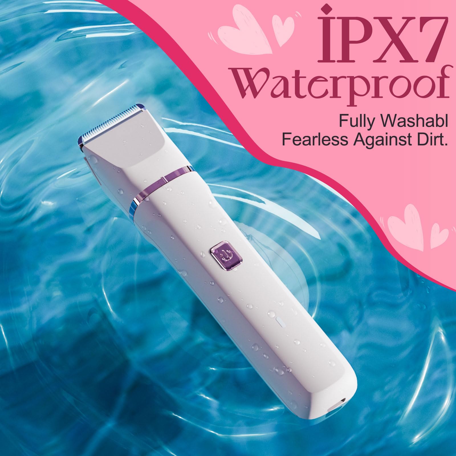 Bikini Trimmer for Women - Painless Electric Razors for Silk Skin,Cordless Body Shaver for Trip,Replaceable Lady Facial Razor, IPX7 Waterproof&Easy Cleaning, Stocking Stuffers Christmas Gifts